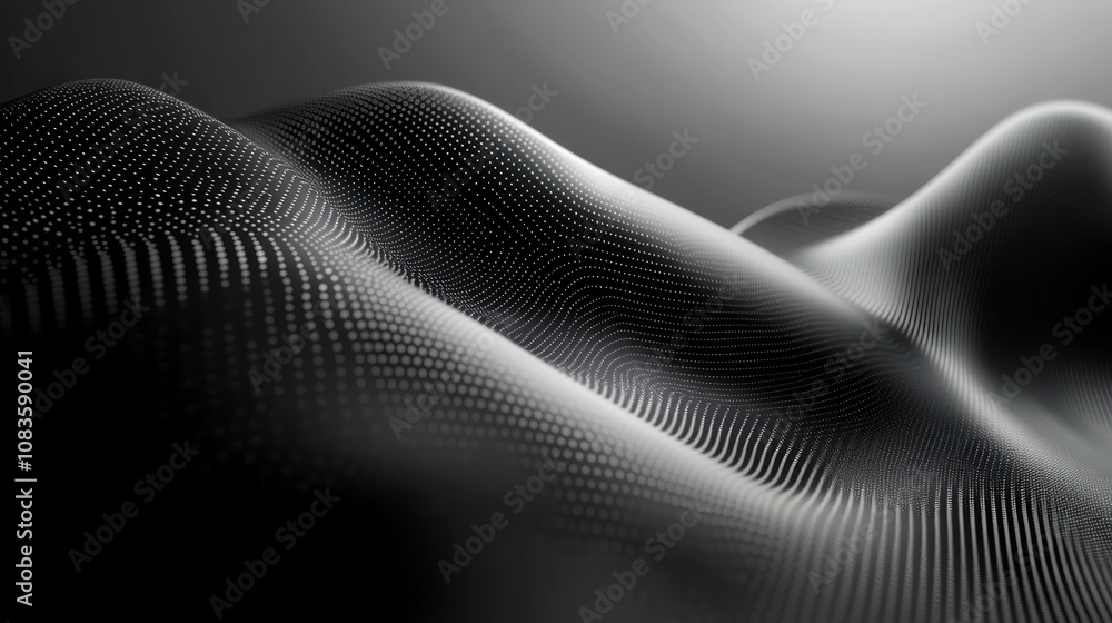 Poster abstract wavy surface with dotted texture