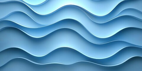 Fototapeta premium Abstract Blue Wave Pattern with 3D Depth