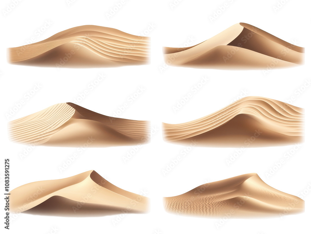 Poster stylized wave forms in various orientations. transparent background