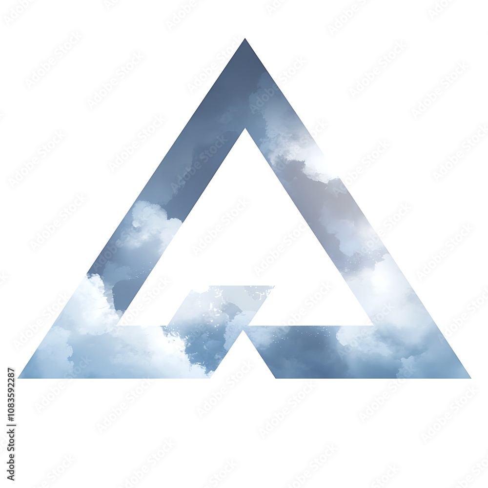 Aufkleber abstract geometric triangle shape filled with a serene sky and cloud design creating a tranquil and 