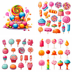 Fototapeta premium candy sweets sugar treat dessert chocolate colorful confectionery candy bar lollipop candy c