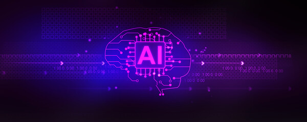 Fototapeta premium 2d illustration Artificial Intelligence (AI) concept