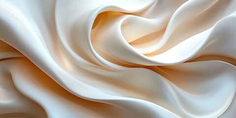 Fototapeta premium Abstract Curvy White and Tan Fabric Texture