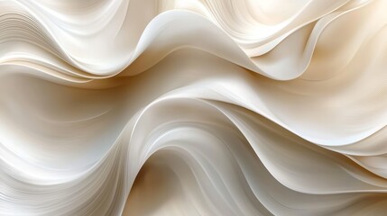Obraz premium Abstract Swirling White and Beige Waves