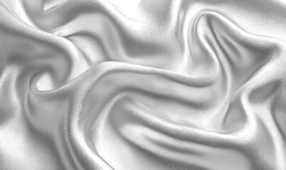 Fototapeta premium Abstract Texture of Wrinkled White Satin Fabric