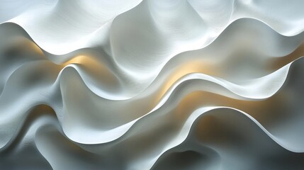 Obraz premium Abstract White and Gold Curving Surface with Lines