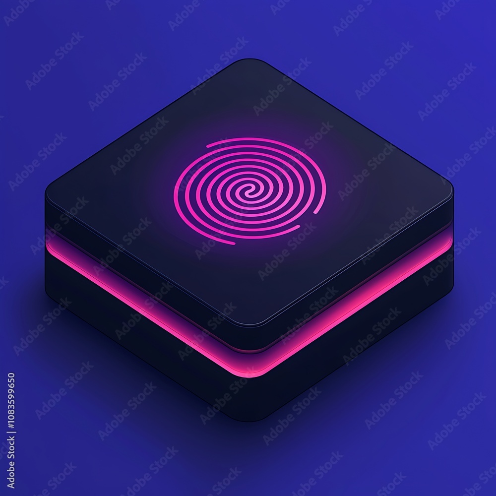 Poster vibrant spiraling pattern design with neon glow on a dark background for creative digital projects a