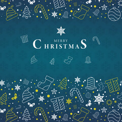 Christmas greeting cards with snowflakes and stars