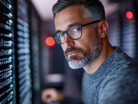 An IT consultant explaining the importance of cybersecurity for small businesses, focusing on affordable solutions for data protection.