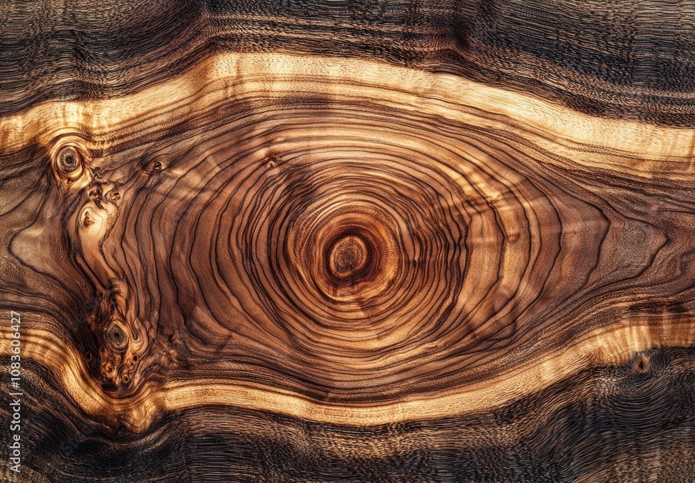 Poster close-up of a walnut tree's rich grain pattern