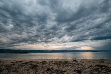 Fototapeta premium cloudy weather over Lake Baikal