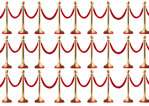 "Elegant gold stanchions with red ropes, symbolizing luxury, exclusivity, and event management. Perfect for branding, VIP concepts, or high-end design projects."