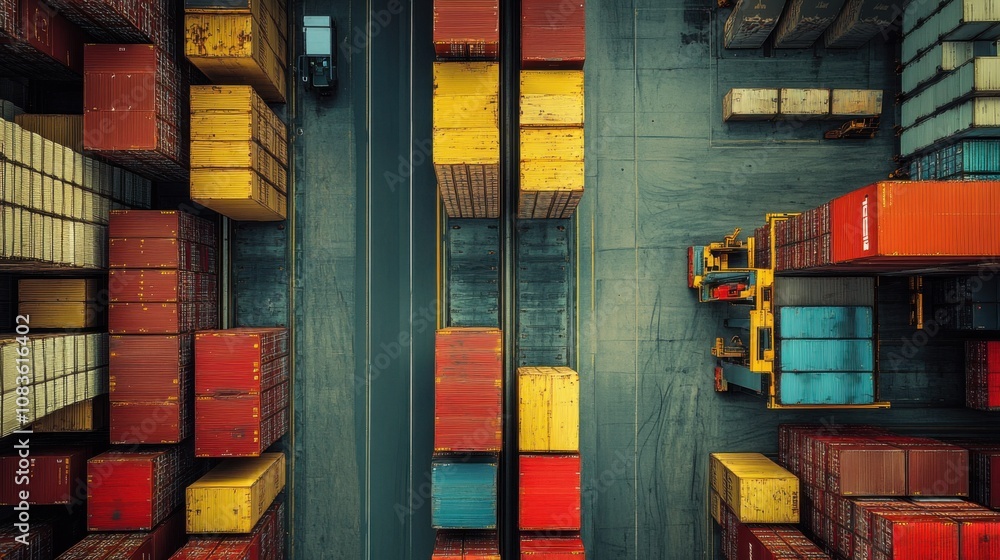 Poster cross-docking warehouse efficiently moving goods for immediate dispatch