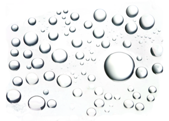 "Realistic water droplets on a transparent background, representing freshness and hydration. Great for beverage branding, water themes, and clean designs."