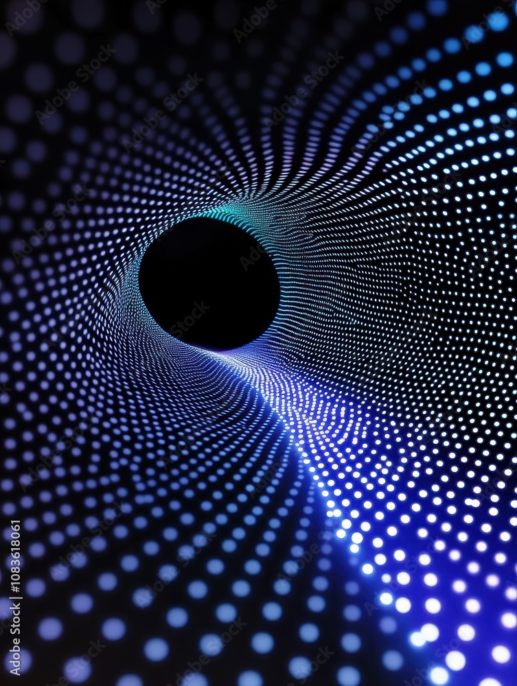 Poster exploring digital depths abstract light patterns virtual space image art futuristic environment abst