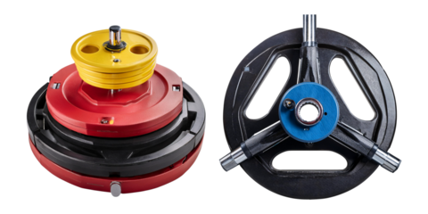 Weight Plates for Fitness Training and Gym Equipment, isolated on transparent background