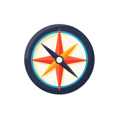 Colorful and Stylish Compass Icon Representing Navigation, Direction, Travel, and Exploration in a Minimalist and Modern Aesthetic for Graphic Design Projects