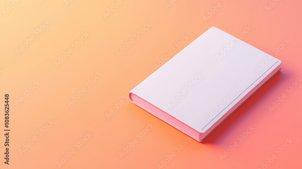 Poster minimalist and elegant blank notebook on a soft gradient background for creative and professional us