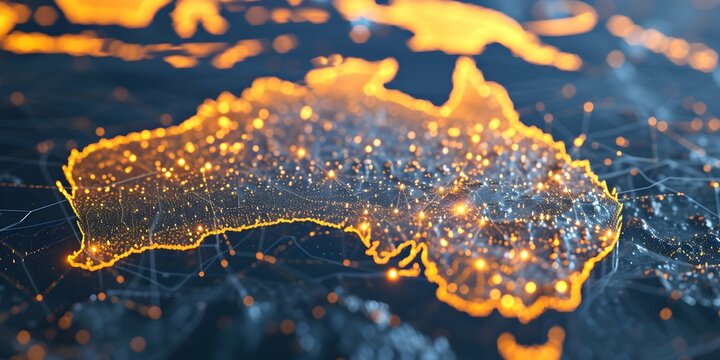 australia network connection, digital art illustration, for full australia . Generative AI