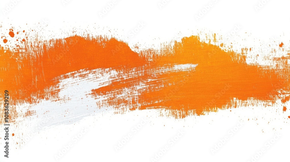 Poster abstract orange brushstroke background with splashes for creative design and artistic applications i