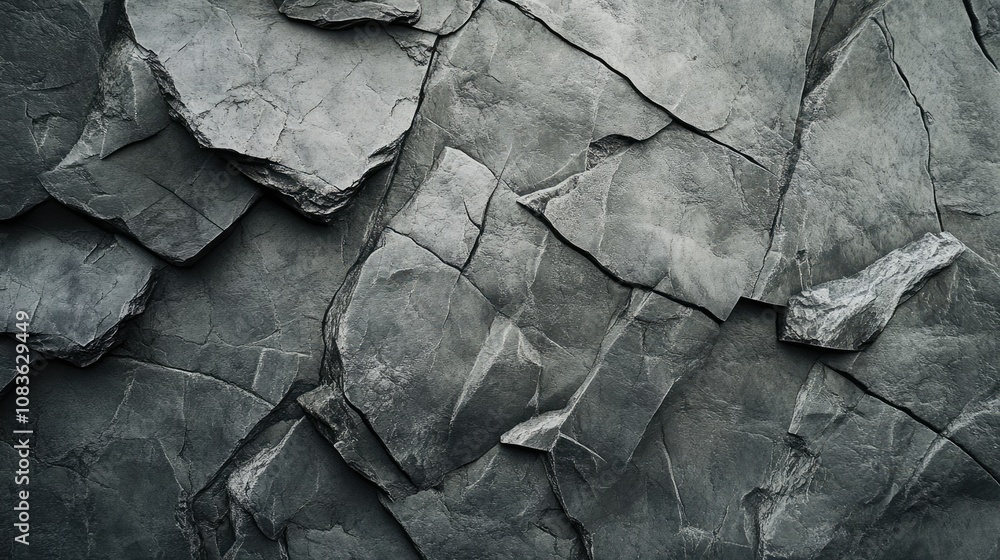 Aufkleber textured dark gray rock surface with intricate patterns and layers, perfect for backgrounds, nature 