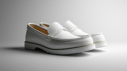 White Leather Loafers
