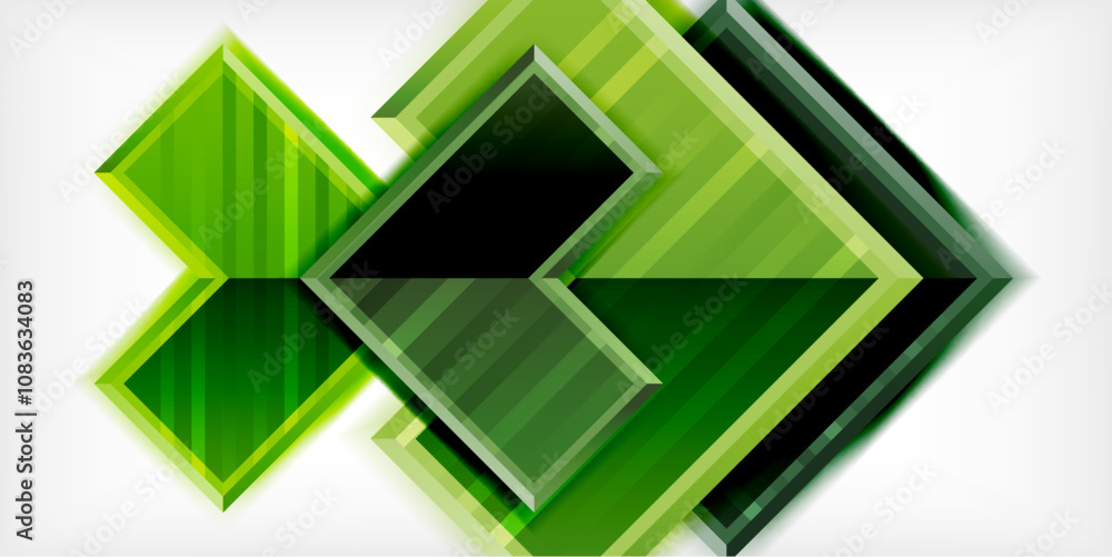 Poster Arrow symbols created with 3d effects and line texture geometric abstract background