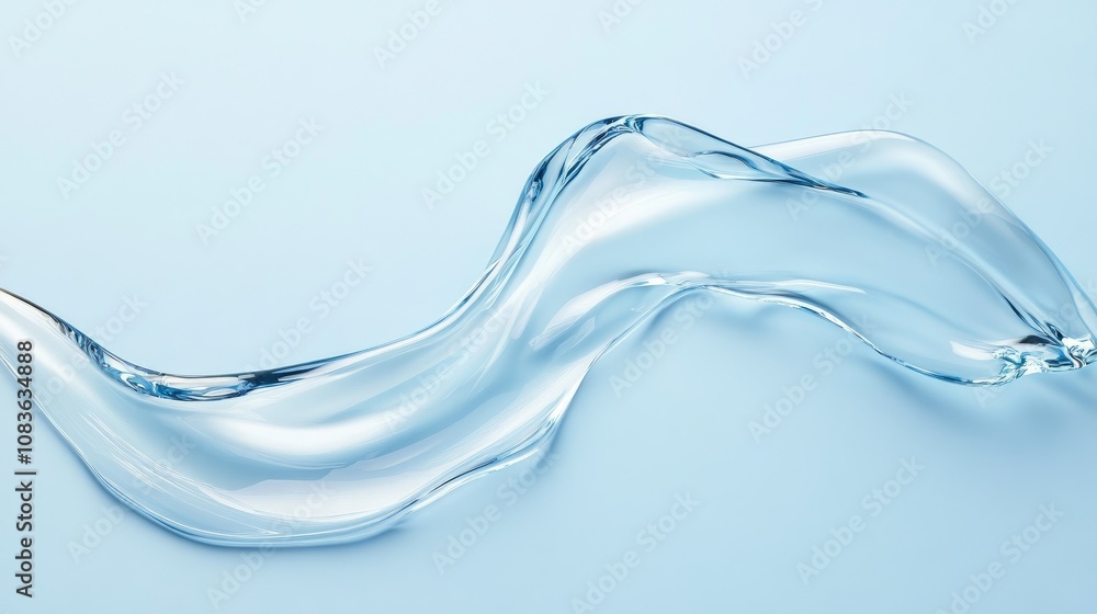 Poster elegant flowing water shape on soft background suitable for design, print, or artistic projects evok