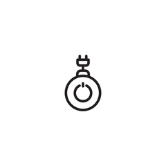 Obraz premium Power button with plug. Electrical power symbol with plug. Minimalist power button graphic.