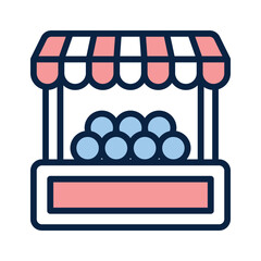 Icon of a market stall representing fresh produce or local goods