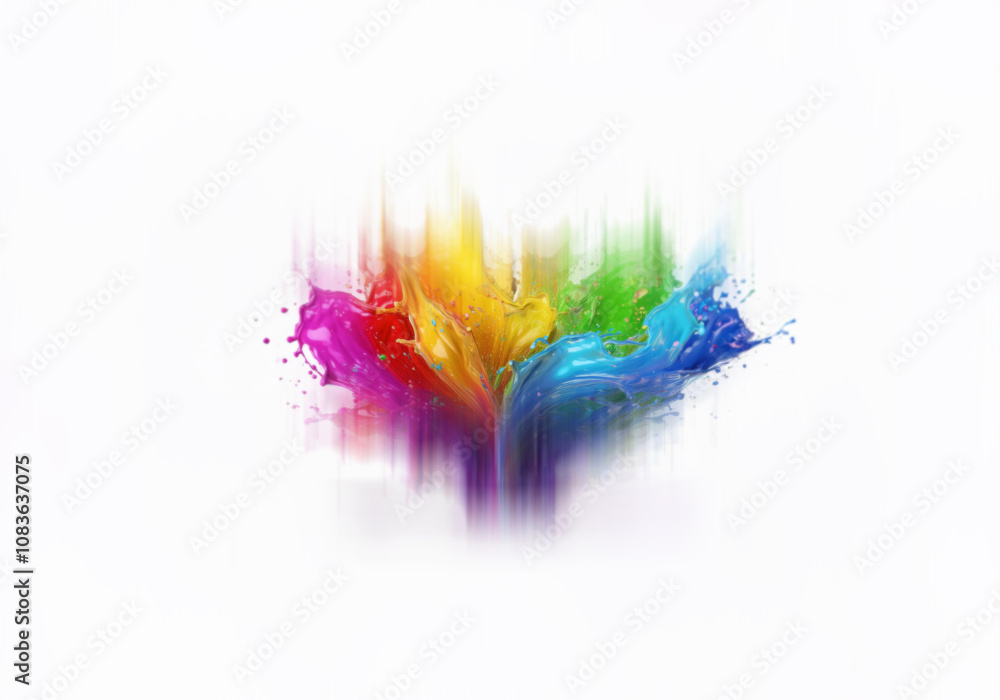 Poster A vibrant splash of colorful paint explodes outward, creating a dynamic and artistic display.