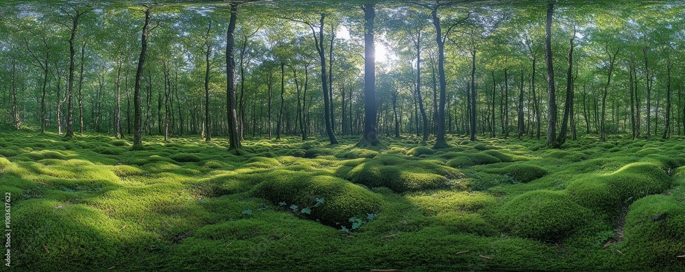 Wall mural Enchanted Forest with Lush Moss