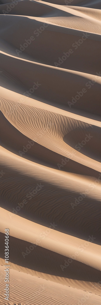 Aufkleber sand dunes with gentle waves and shadows creating natural patterns
