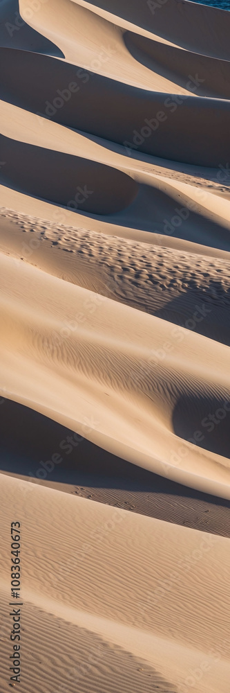 Aufkleber sand dunes with gentle waves and shadows creating natural patterns