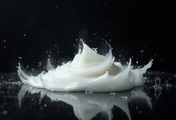 Liquid subtle black background, cosmetic cream texture