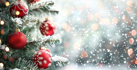 Obraz premium Christmas Tree with Red Ornaments