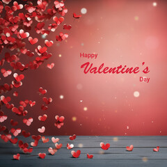 Obraz premium Valentines day background with heart balloons