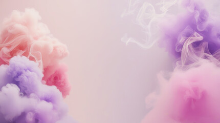 Fototapeta premium Abstract smoky swirling texture in soft pastel tones background. Delicate, fluffy patterns create a dreamy, ethereal look with gentle pastel hues blending seamlessly for an elegant design.