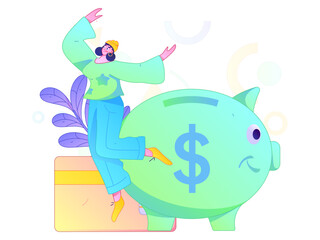 Internet financial management investment flat vector concept operation hand drawn illustration
