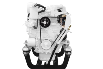 ship diesel engine front view transparent