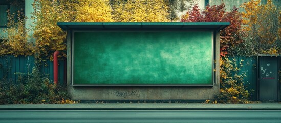 Green Billboard on a City Street