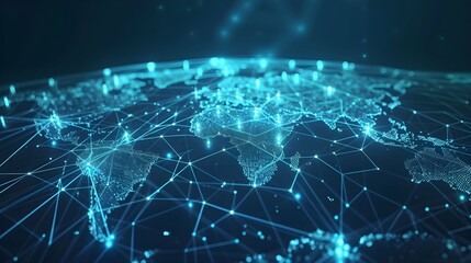 worldwide network connection, digital art illustration, Generative AI