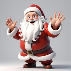 Jolly Santa Claus 3D Render: Festive Christmas Cheer