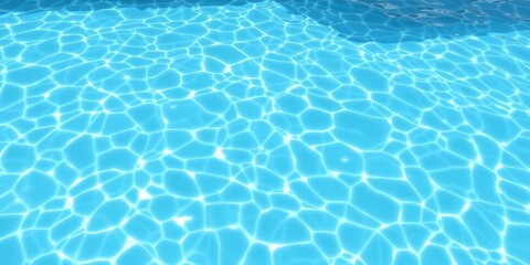 Clear blue water in a pristine swimming pool escape 