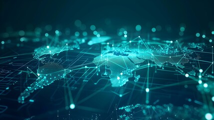 worldwide network connection, digital art illustration, Generative AI