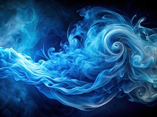 Captivating Blue Smoke Swirl Abstract Background for Design and Art Projects, Ideal for Visual Content Creation and Digital Artworks