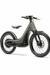 Fototapeta premium Green electric motorcycle with large wheels.
