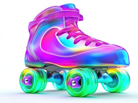 recommend clip art: Colorful roller skate on a white isolated background