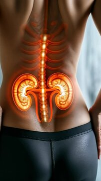 Detailed demonstration: visualizing human organ kidneys, showing the impact of kidney disease, focusing on condition development, anatomy, functions, effects on overall health.