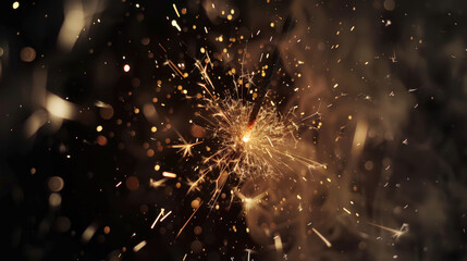 Obraz premium burning sparkler new year party bokeh background